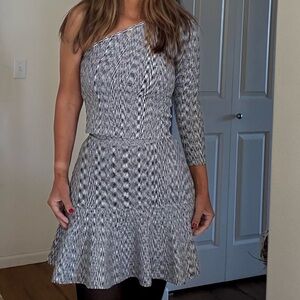 Guess by Marciano Women's Bandage Set top One Shoulder and Flare Skirt- small